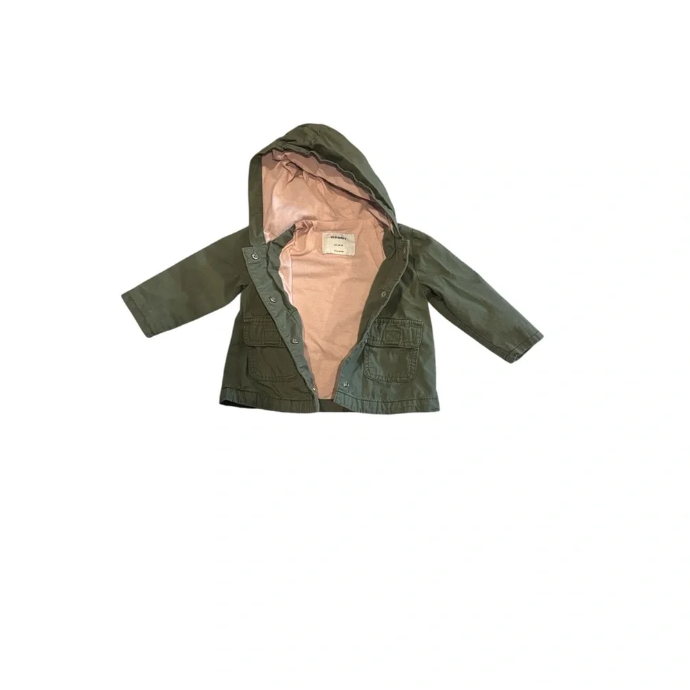 Old Navy Toddler Girl Lightweight Hooded Jacket in Green Size 12-18 Months - Picture 4 of 6